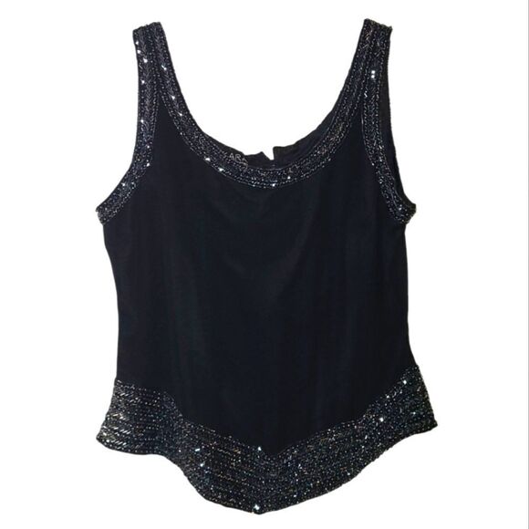 JK Ara New York Beaded Trim Tank - Picture 1 of 11